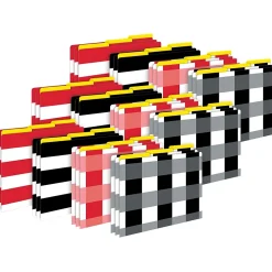 File Folders|Barker Creek Buffalo Plaid & Wide Stripes File Folder, 1/3-Cut Tab, Letter Size, Assorted, 36/Set (4397)
