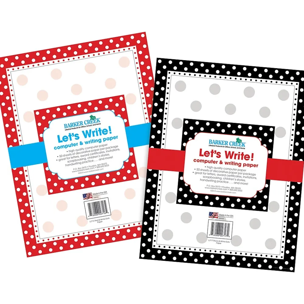 Classroom Paper*Barker Creek Dots Computer Paper (2 designs) — 100 Sheets/Set (BC3556)
