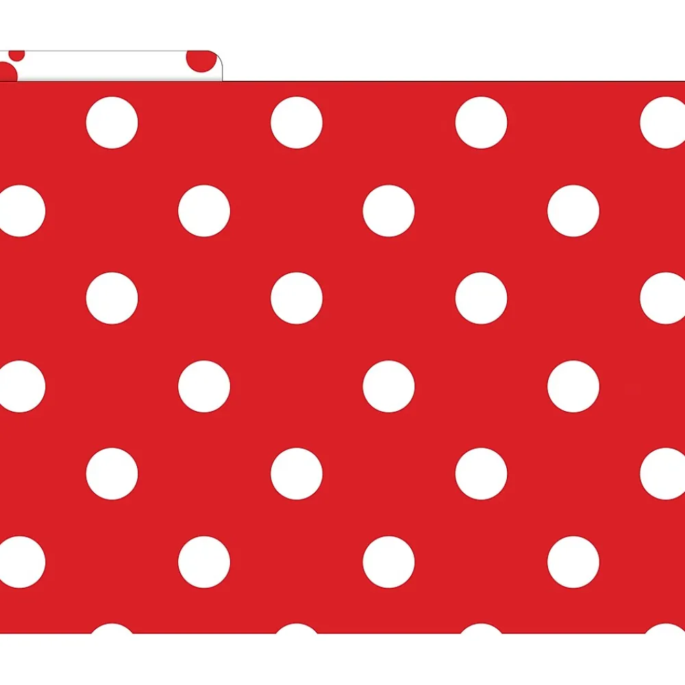 File Folders|Barker Creek File Folder Set, 1/3-Cut Tab, Letter Size, Red & White Dot, 36/Set (4393)