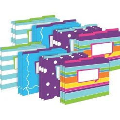 File Folders|Barker Creek File Folder Set, 1/3-Cut Tab, Letter Size, Multicolored, 24/Set (4376)
