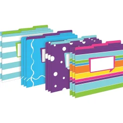 File Folders|Barker Creek Folder & Pocket Set, 1/3-Cut Tab, Letter Size, Multicolored, 42/Set (4412)