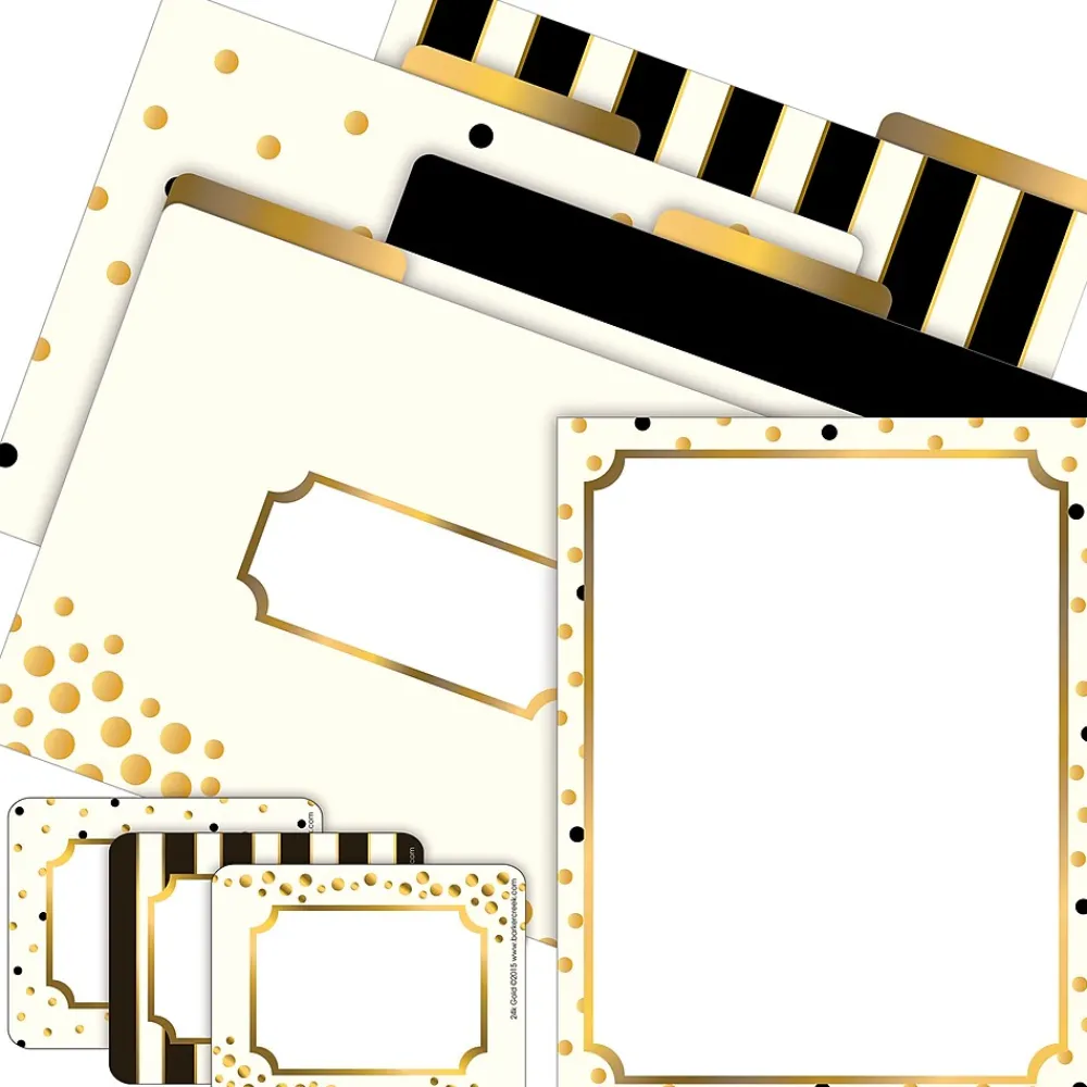 File Folders|Barker Creek Get Organized File Folder Set, 1/3-Cut Tab, Letter Size, Gold, 107/Set (139)
