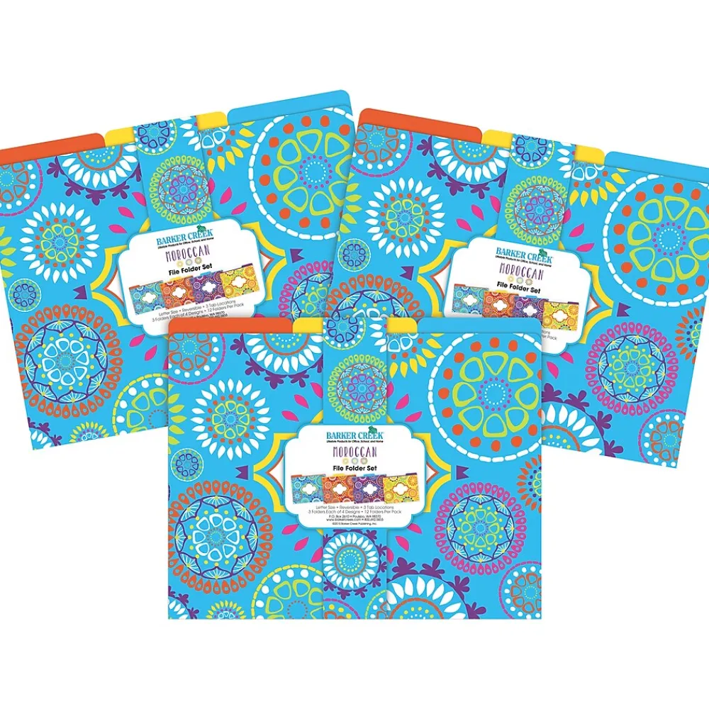 File Folders|Barker Creek Moroccan Letter-Size File Folders, Multi-Design Set, 36/Set (BC3933)