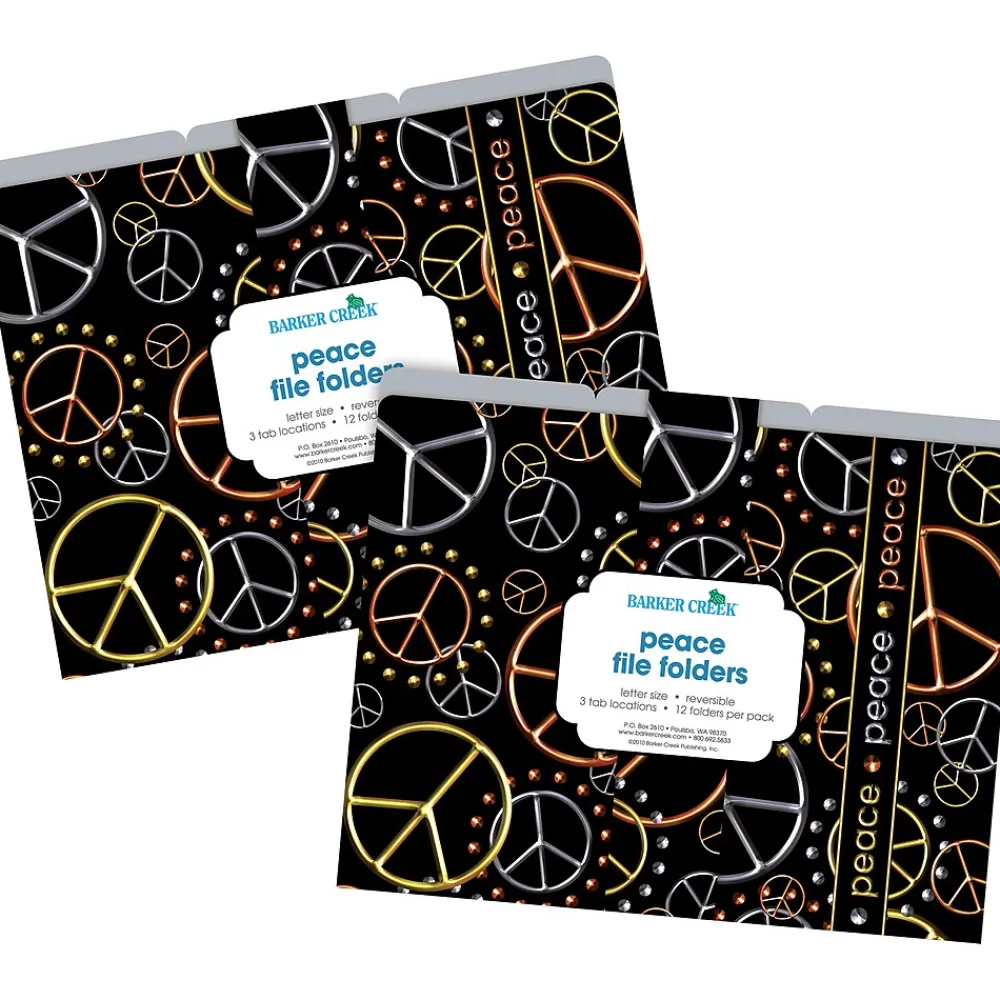 File Folders|Barker Creek Peace Letter-Size File Folders, 24/Set (BC3954)