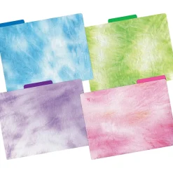 File Folders|Barker Creek Pink Tie-Dye File Folder, 1/3-Cut Tab, Letter Size, Assorted, 107/Set (157)
