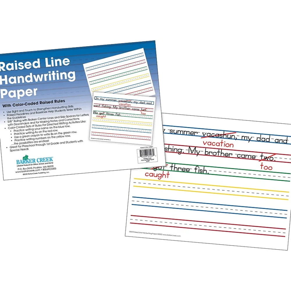 Classroom Paper*Barker Creek Raised Line Handwriting Paper, 100 Sheets/Set (5503-02)