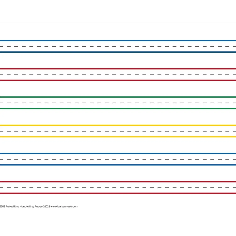 Classroom Paper*Barker Creek Raised Line Handwriting Paper, 100 Sheets/Set (5503-02)
