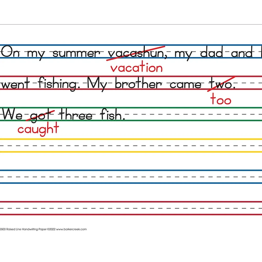 Classroom Paper*Barker Creek Raised Line Handwriting Paper, 100 Sheets/Set (5503-02)
