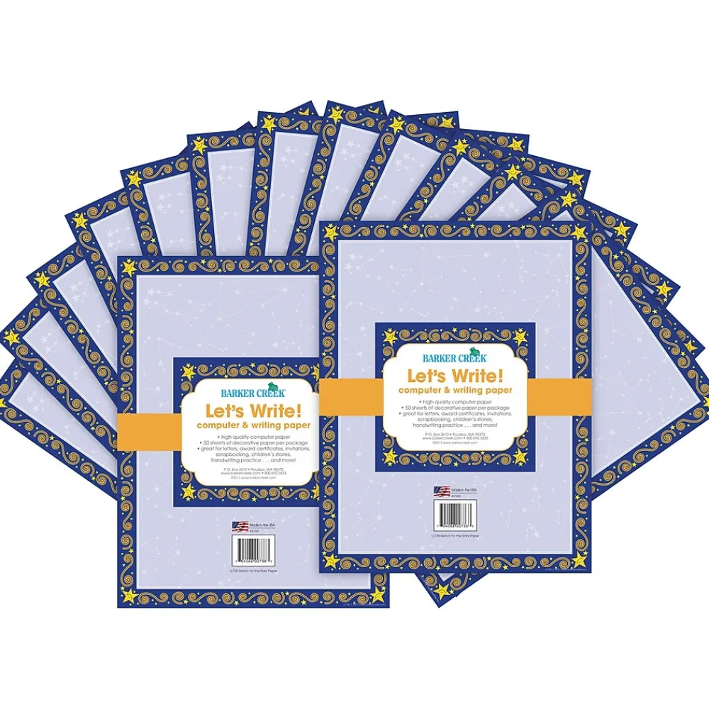 Classroom Paper*Barker Creek Reach for the Stars Computer Paper, 100 Sheets/Set (BC3621)