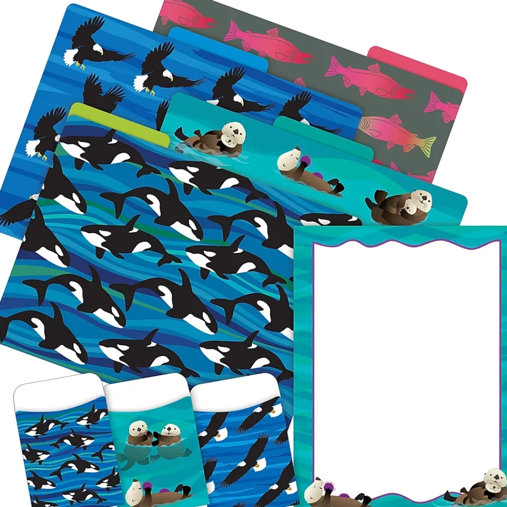 File Folders|Barker Creek Sea & Sky Otters On-Trend Organizer Set, 92/Set (4099)