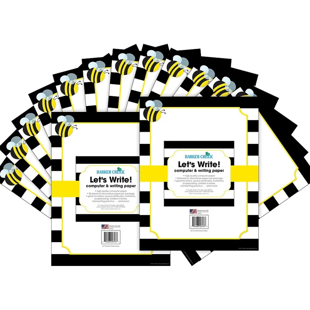 Classroom Paper*Barker Creek Wide Stripes Computer Paper, 100 Sheets/Set (BC3626)