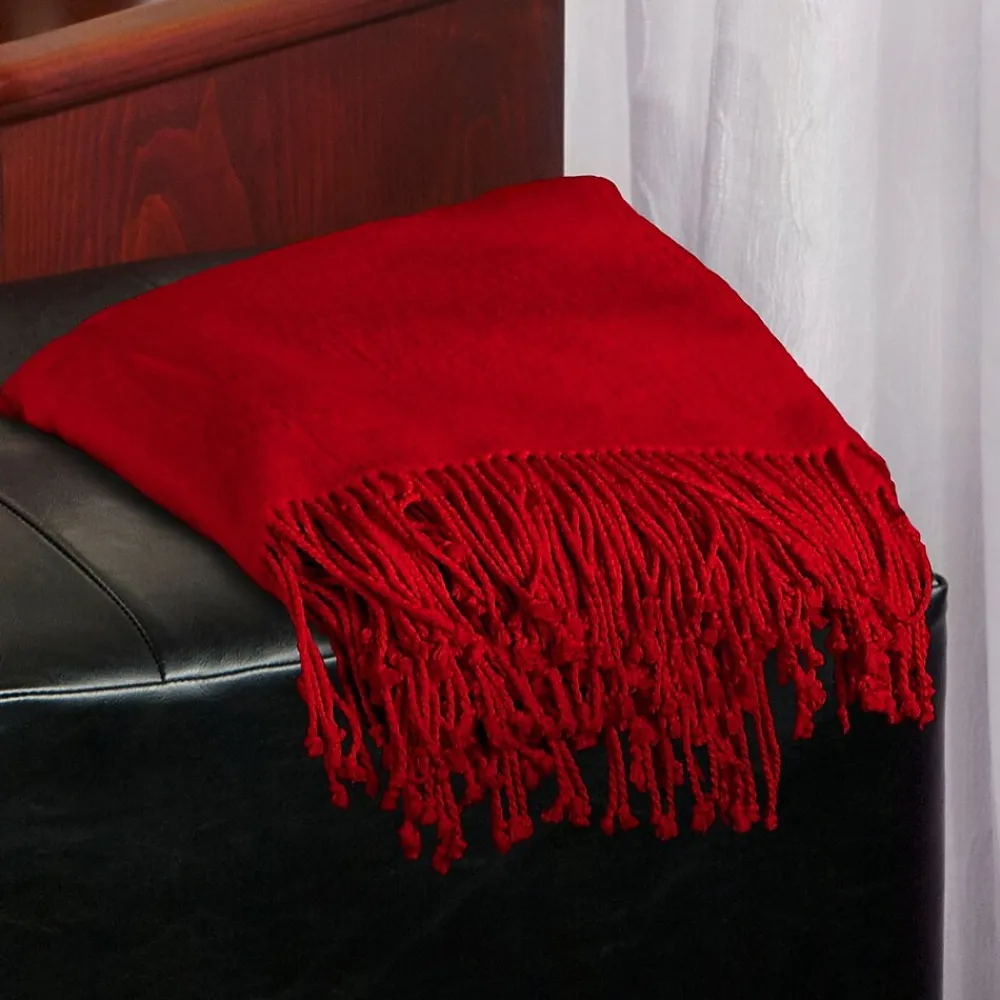 Aus Vio 100% Silk Fleece Throw Blanket, Red (BM12222)<Barska Sale