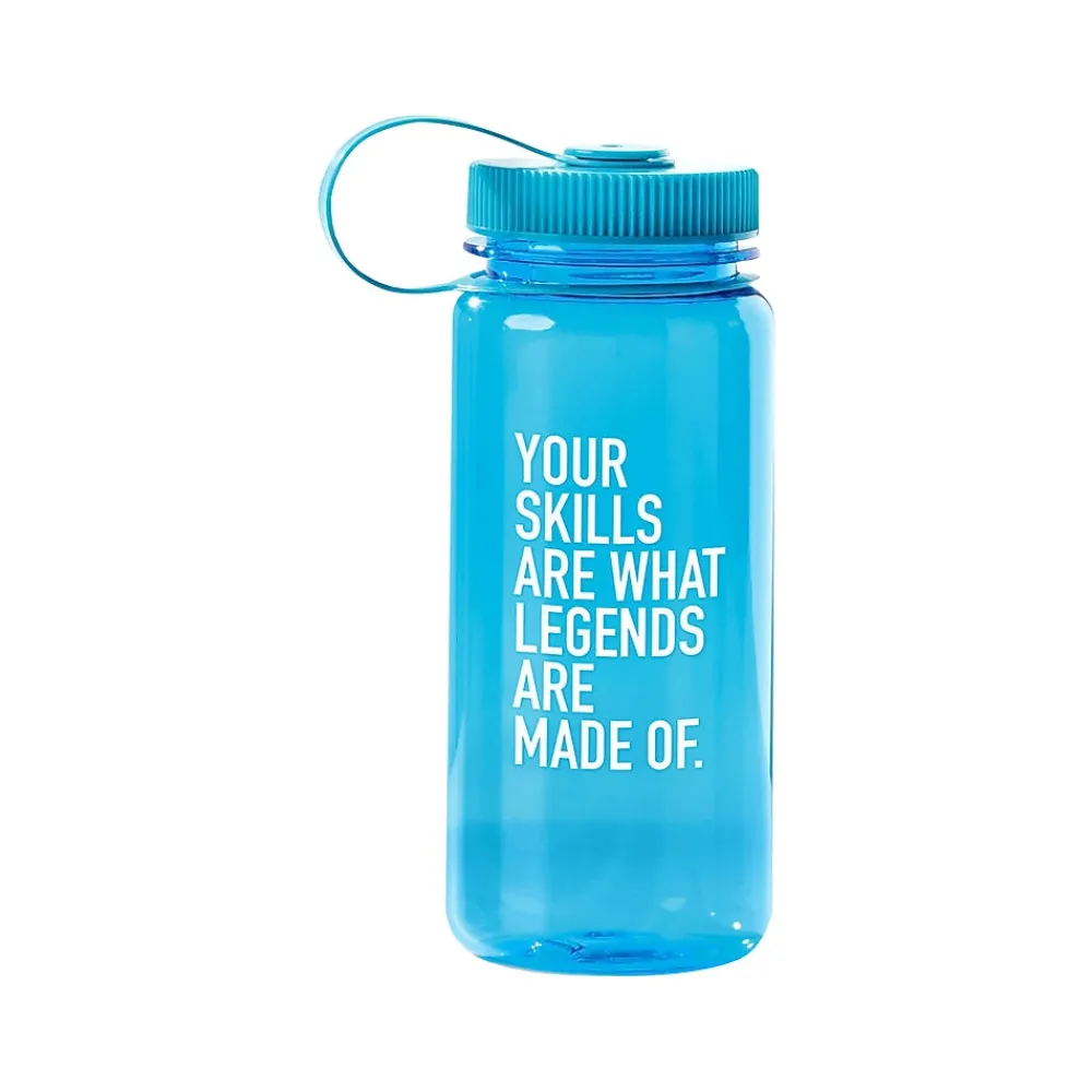 Baudville "Legends" Plastic Water Bottle, 21 oz., Translucent Light Blue/White (91576)