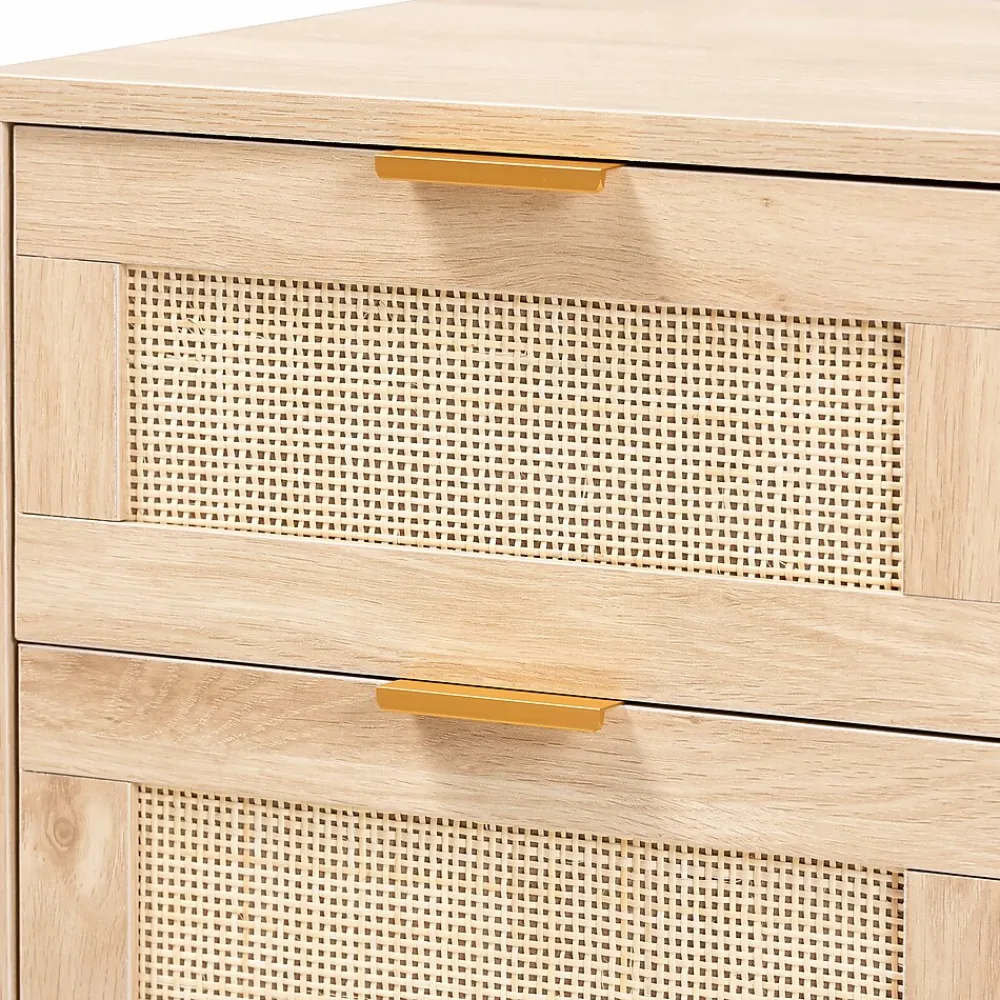 Storage Cabinets*Baxton Studio Baird 21.7" High 2-Drawer Nightstand, Oak Brown (176-11249-HiT)