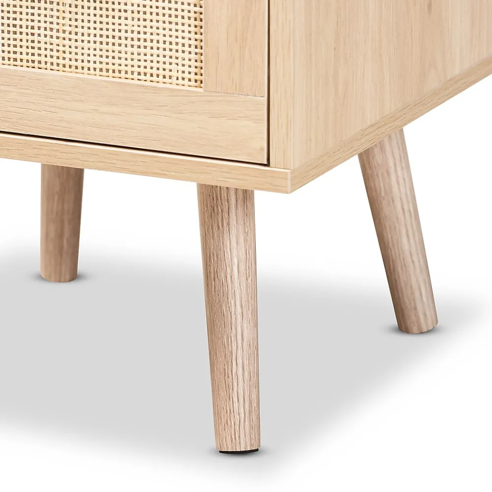Storage Cabinets*Baxton Studio Baird 21.7" High 2-Drawer Nightstand, Oak Brown (176-11249-HiT)