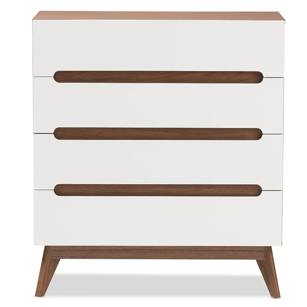Storage Cabinets*Baxton Studio Calypso 40" High 4-Drawer Chest, White (2633-7500-STPL)