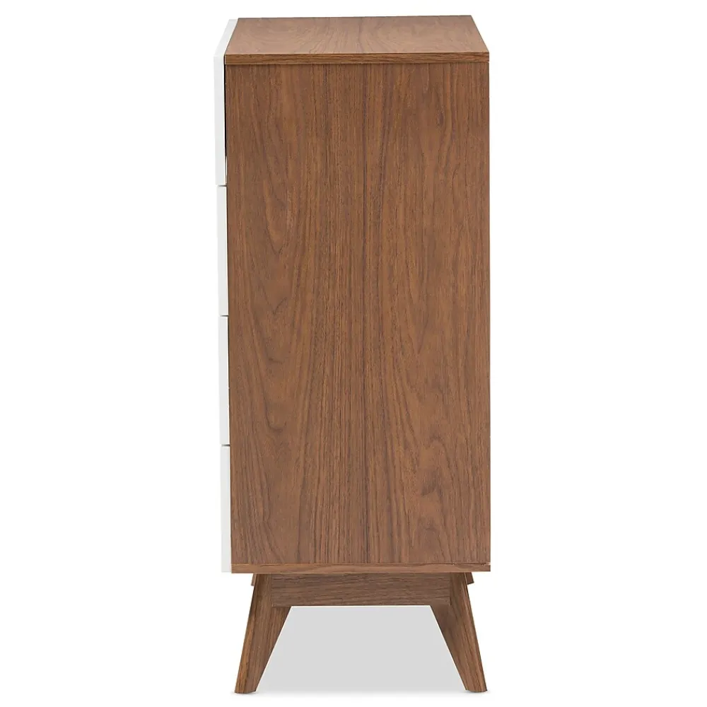 Storage Cabinets*Baxton Studio Calypso 40" High 4-Drawer Chest, White (2633-7500-STPL)
