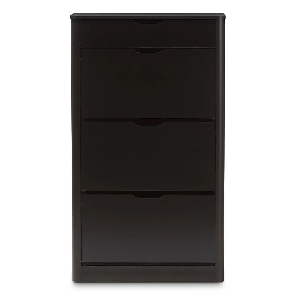 Storage Cabinets*Baxton Studio Cayla 47" High Shoe Cabinet, Black (2633-7712-STPL)