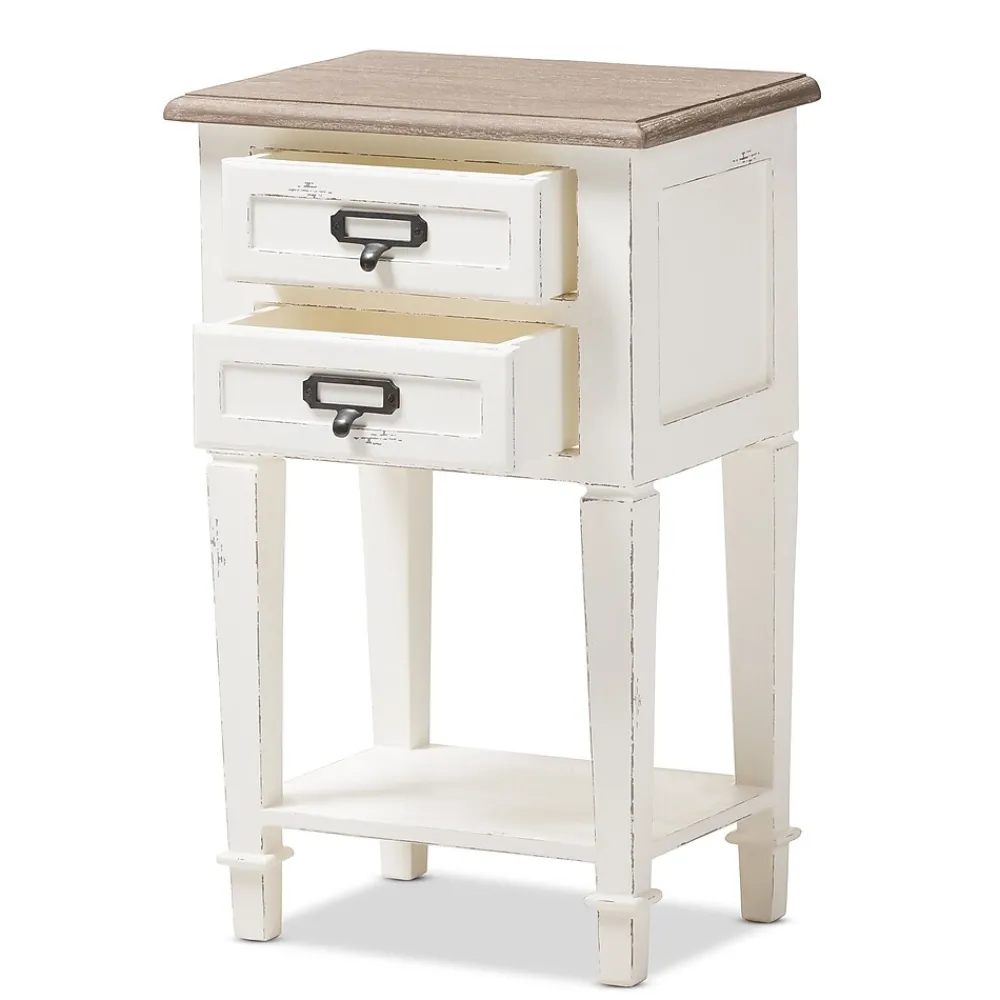 Storage Cabinets*Baxton Studio Dauphine 26" High 2-Drawer Nightstand, White (2633-7577-STPL)