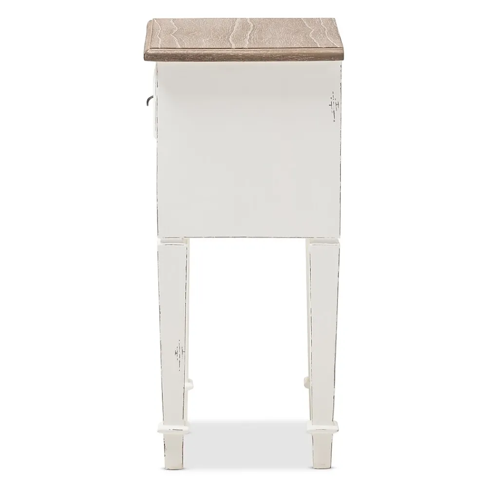 Storage Cabinets*Baxton Studio Dauphine 26" High 1-Drawer Nightstand, White (2633-7575-STPL)