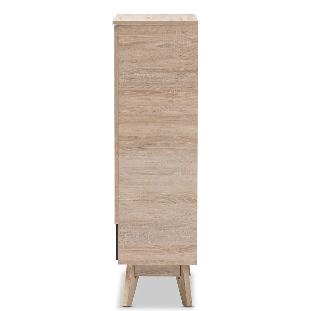 Storage Cabinets*Baxton Studio Fella 46" High Shoe Cabinet, Light Brown (2633-7705-STPL)