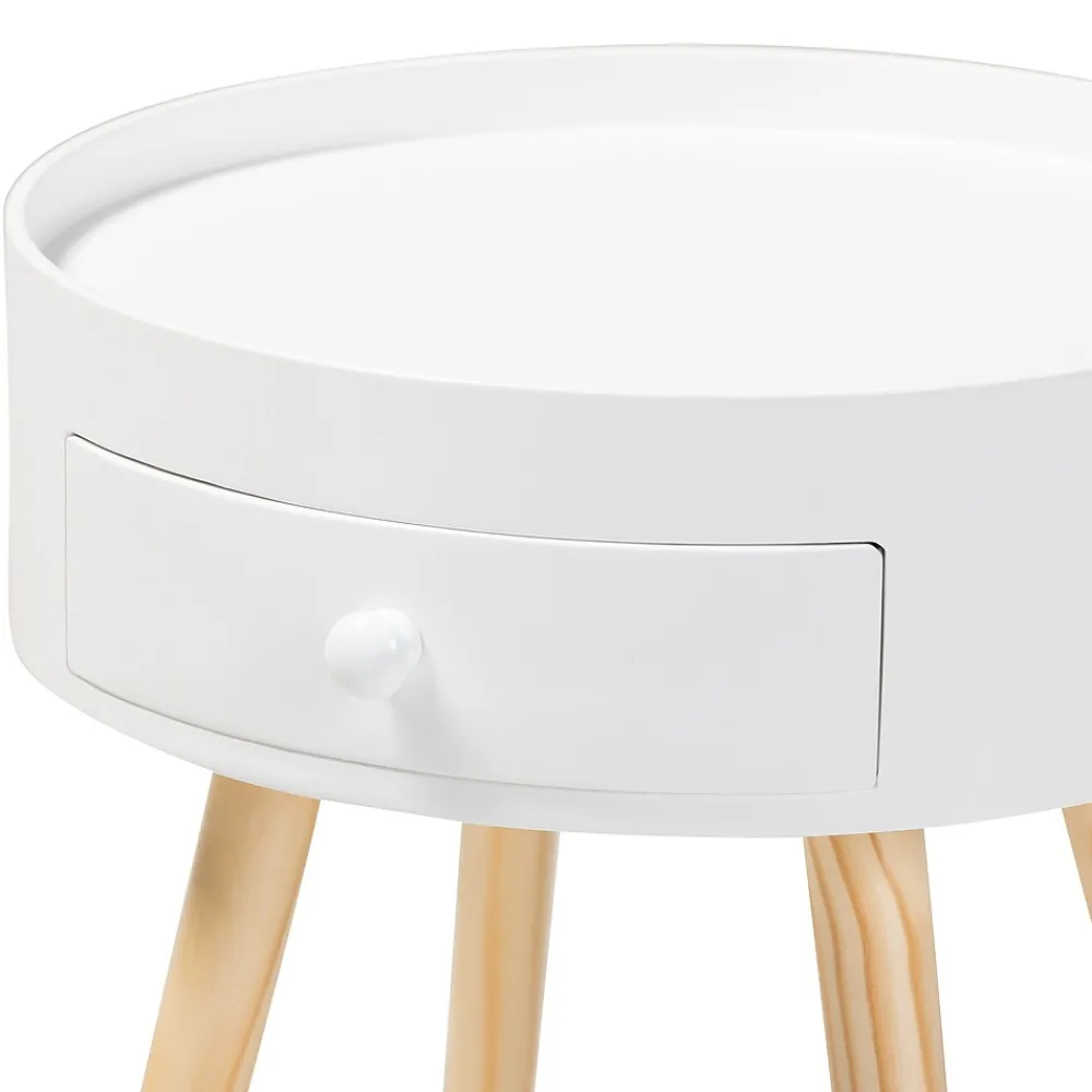 Storage Cabinets*Baxton Studio Jessen 17.75" High 1-Drawer Nightstand, White (154-9050-HiT)