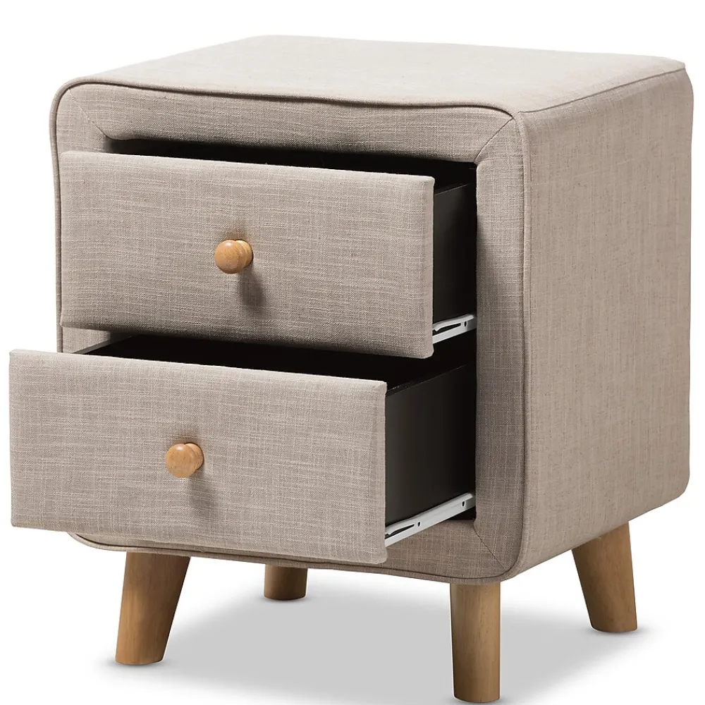 Storage Cabinets*Baxton Studio Jonesy 23" High Nightstand, Beige (2633-7289-STPL)