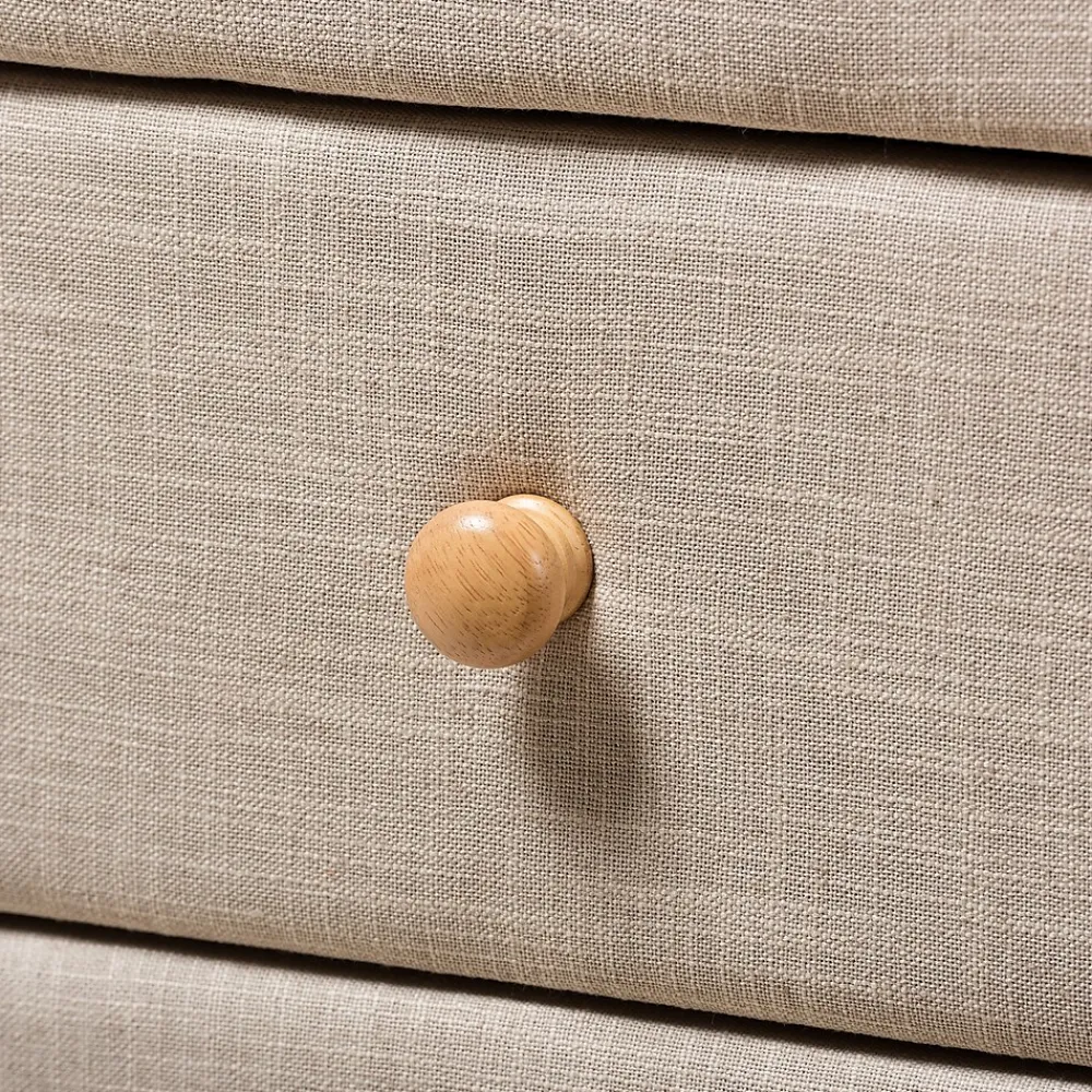 Storage Cabinets*Baxton Studio Jonesy 23" High Nightstand, Beige (2633-7289-STPL)