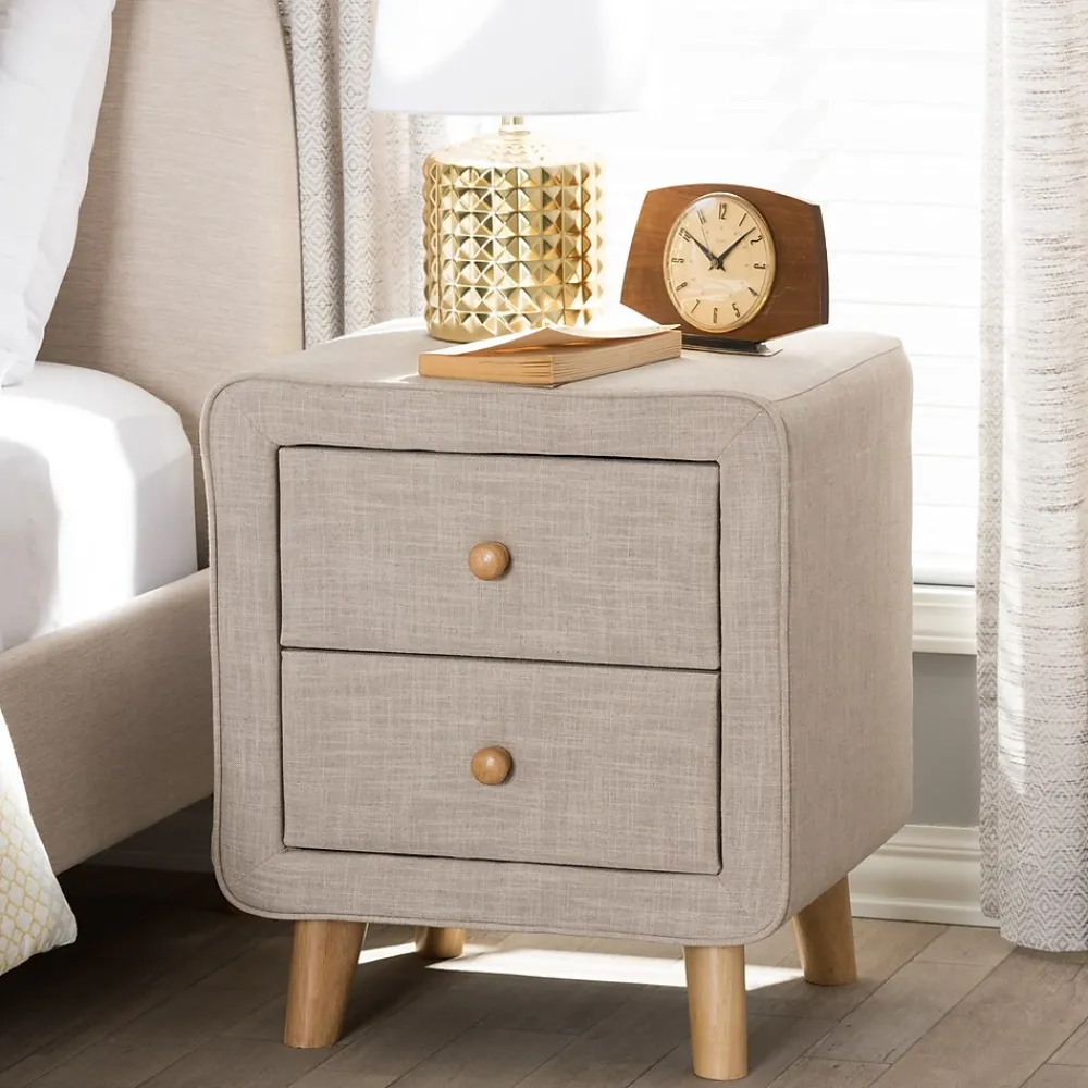 Storage Cabinets*Baxton Studio Jonesy 23" High Nightstand, Beige (2633-7289-STPL)
