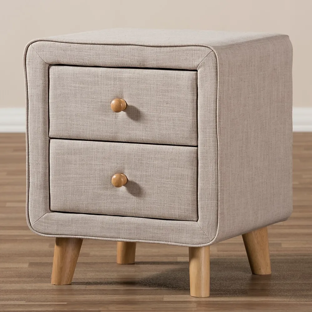 Storage Cabinets*Baxton Studio Jonesy 23" High Nightstand, Beige (2633-7289-STPL)