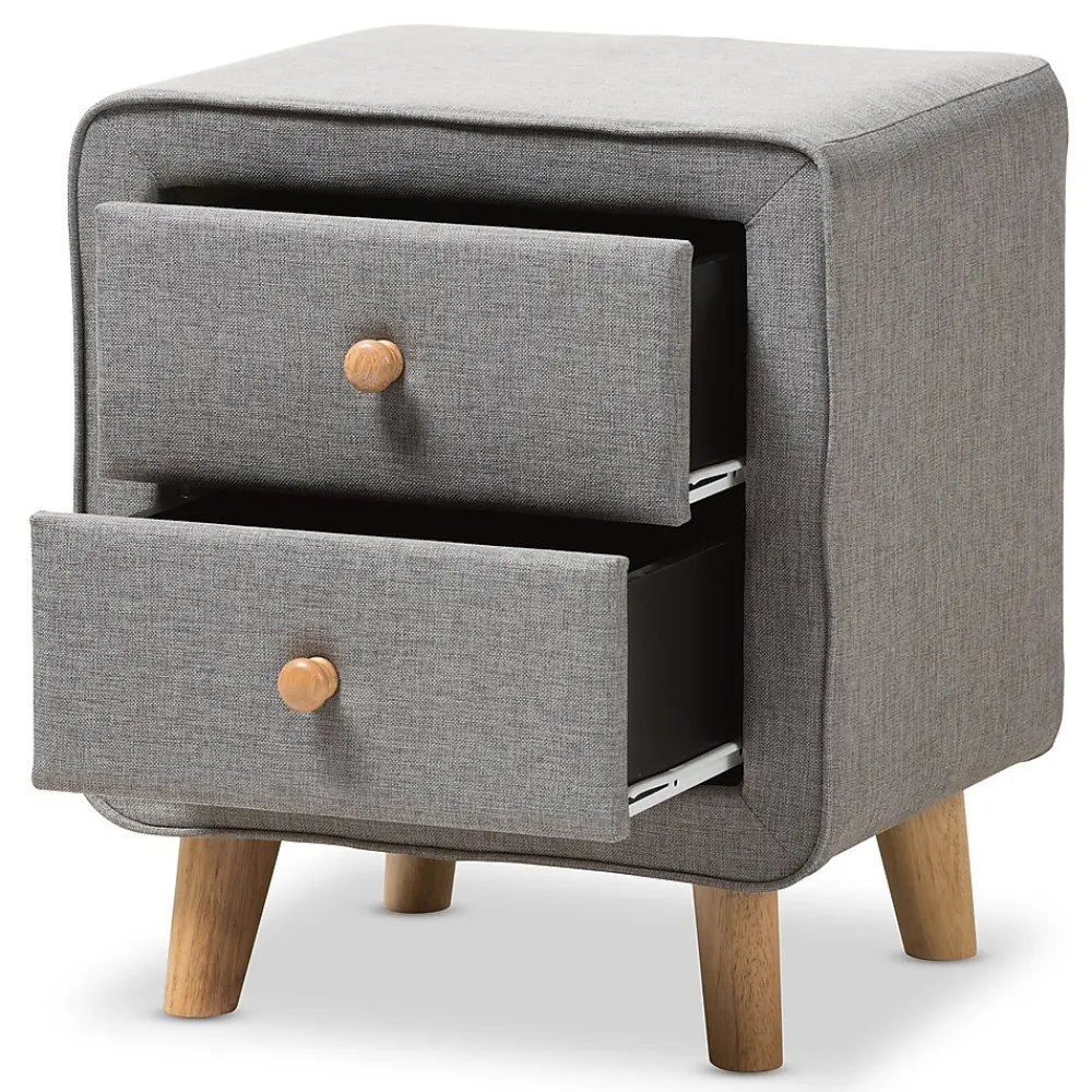 Storage Cabinets*Baxton Studio Jonesy 23" High Nightstand, Gray (2633-7288-STPL)