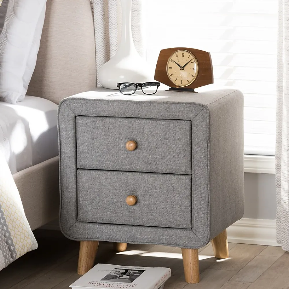 Storage Cabinets*Baxton Studio Jonesy 23" High Nightstand, Gray (2633-7288-STPL)