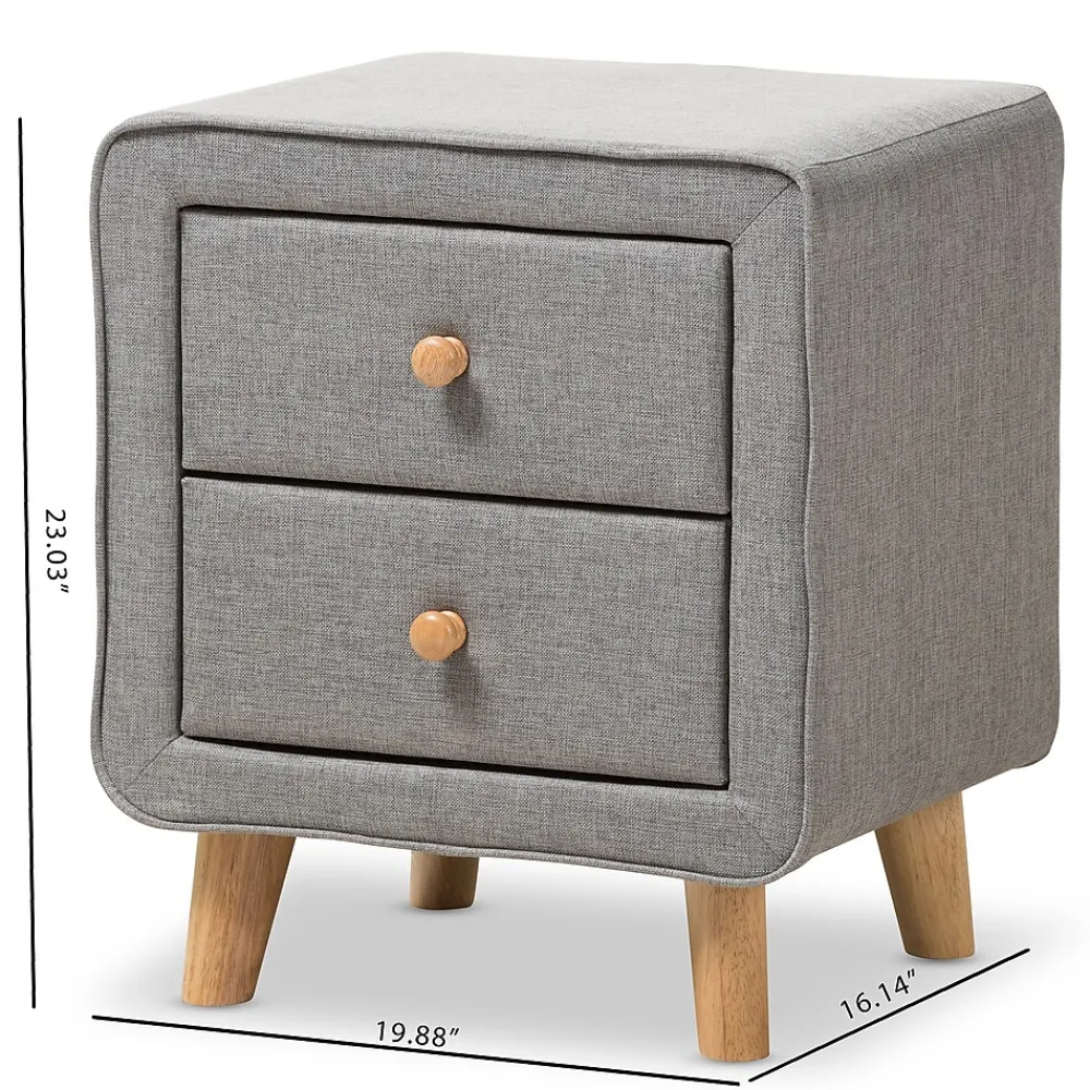 Storage Cabinets*Baxton Studio Jonesy 23" High Nightstand, Gray (2633-7288-STPL)