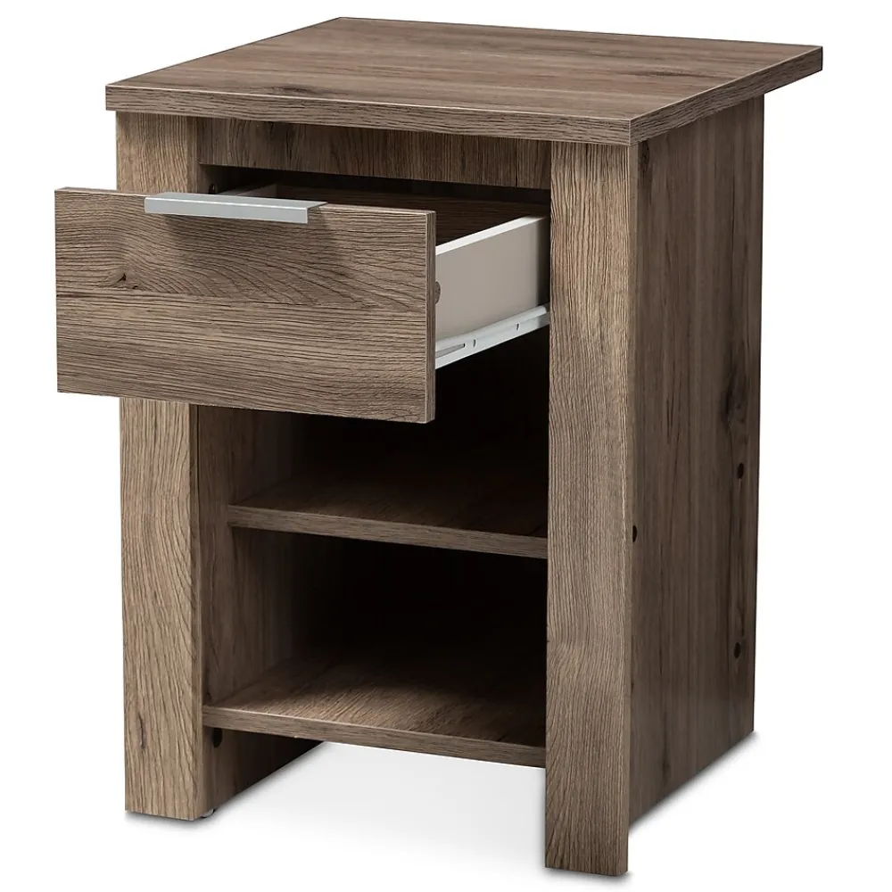 Storage Cabinets*Baxton Studio Laverne 21.65" High 2-Shelf Nightstand, Oak Brown (146-8295-HiT)