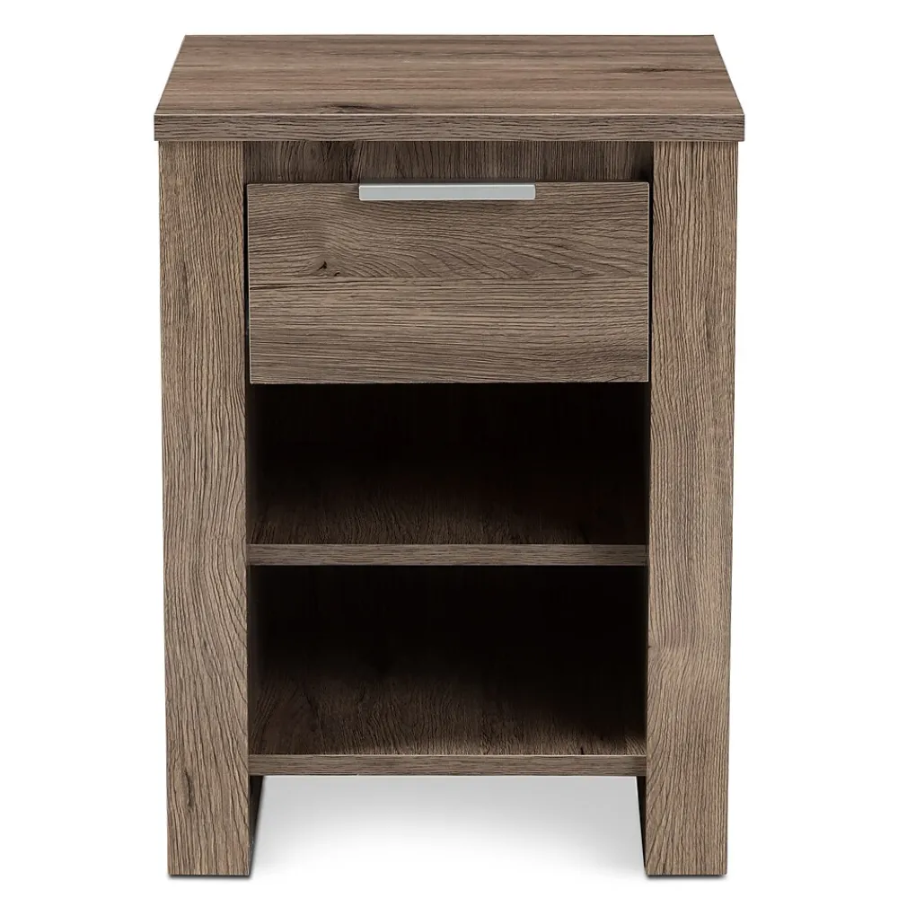 Storage Cabinets*Baxton Studio Laverne 21.65" High 2-Shelf Nightstand, Oak Brown (146-8295-HiT)