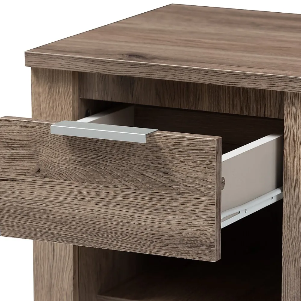 Storage Cabinets*Baxton Studio Laverne 21.65" High 2-Shelf Nightstand, Oak Brown (146-8295-HiT)