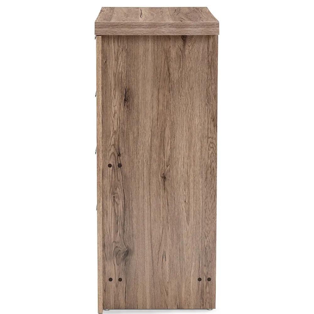 Storage Cabinets*Baxton Studio Laverne 38.19" High 4-Drawer Chest, Oak Brown (146-8296-HiT)