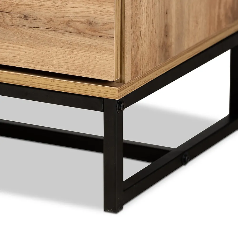 Storage Cabinets*Baxton Studio Reid 38.98" High 4-Drawer Dresser, Oak and Black (162-10296-HiT)