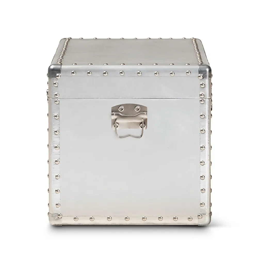 Storage Cabinets*Baxton Studio Serge 13.98" High Storage Trunk, Silver (160-10246-HiT)
