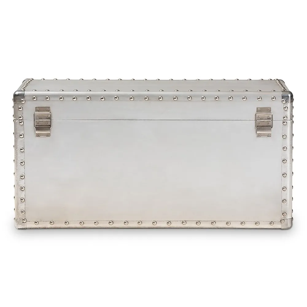 Storage Cabinets*Baxton Studio Serge 13.98" High Storage Trunk, Silver (160-10246-HiT)