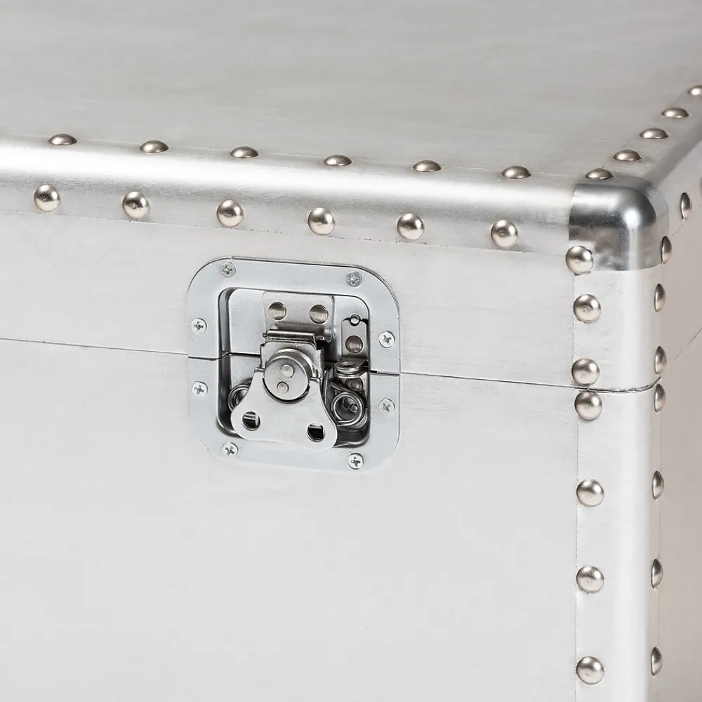 Storage Cabinets*Baxton Studio Serge 13.98" High Storage Trunk, Silver (160-10246-HiT)
