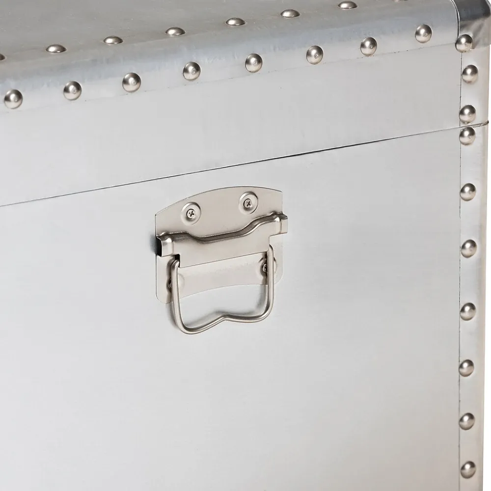 Storage Cabinets*Baxton Studio Serge 13.98" High Storage Trunk, Silver (160-10246-HiT)