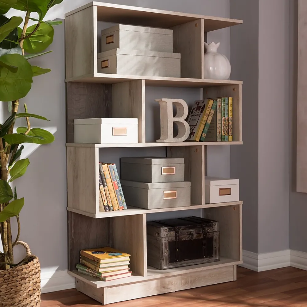 Bookcases*Baxton Studio Teagan 50" H Bookcase, Oak Brown (146-8300-HiT)