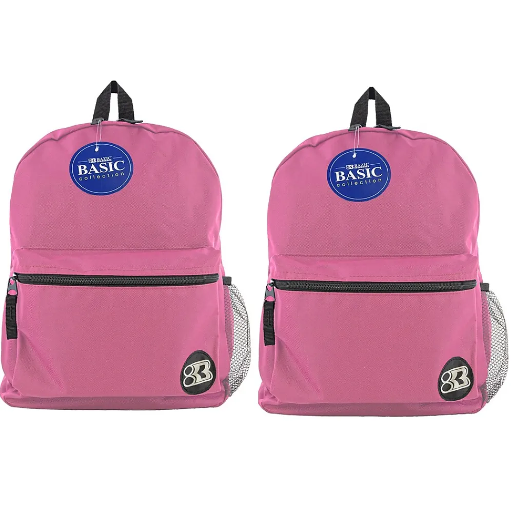 Products® Basic Backpack 16" Fuchsia, Pack of 2 (BAZ1036-2)<Bazic New