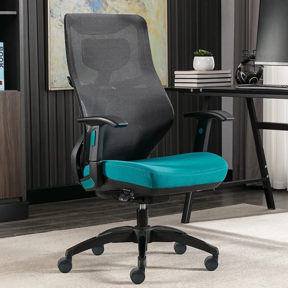Ergonomic Chairs*Beautyrest Duo-EX Ergonomic Mesh Swivel Computer Chair, (60051-TEL) Teal