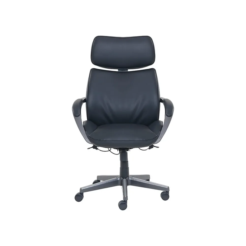 Office Chairs*Beautyrest Leather Computer and Desk Chair, Black/Gray (51546)