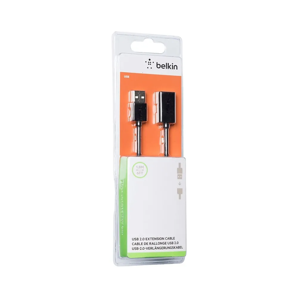 Belkin 6' USB A Male/A Female, Black (F3U153BT1.8M)
