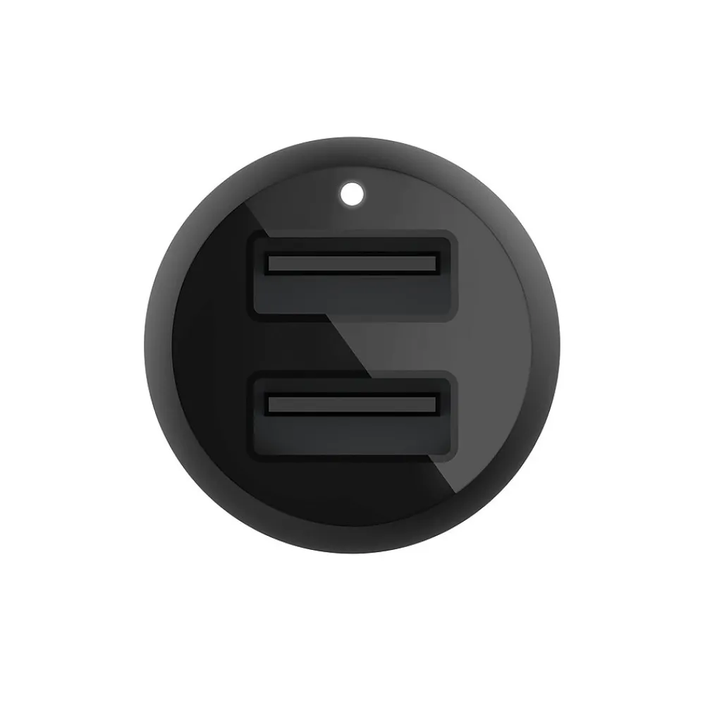 BOOST CHARGE Dual USB-A Car Charger 24 W + USB-A to Micro-USB Cable, Black<Belkin Sale