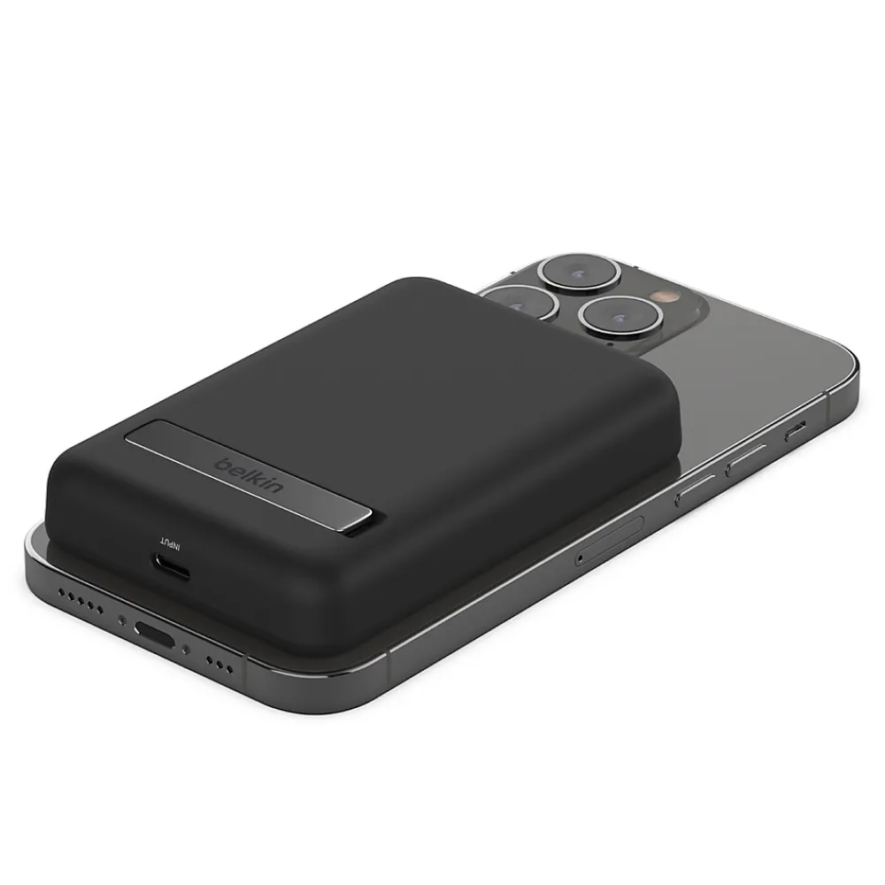BOOST CHARGE Magnetic Wireless Power Bank for iPhone 12/13/14, 5000mAh, Black (BPD004btBK)<Belkin New