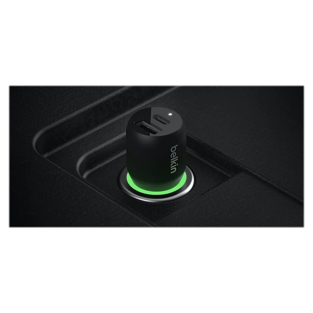 BoostCharge USB Car Charger for Portable, Black (CCB004btBK)<Belkin New